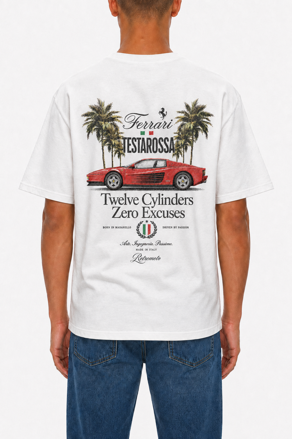 Testarossa Ferrari Tee, White