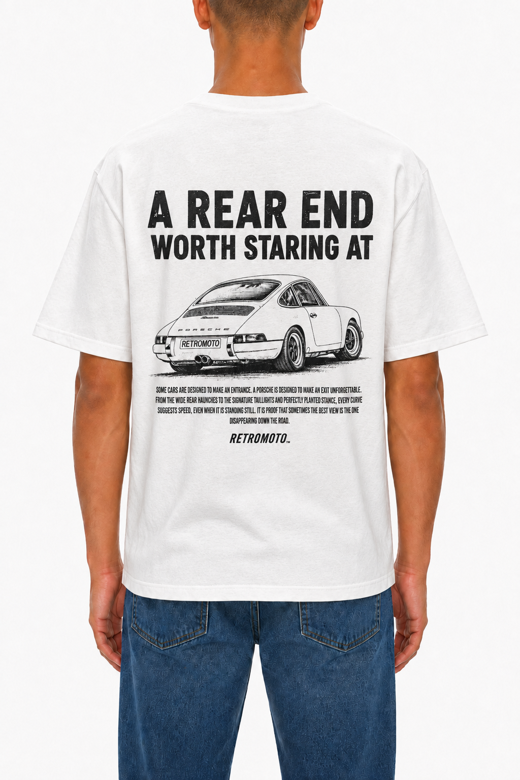 Rear End Porsche Tee, White