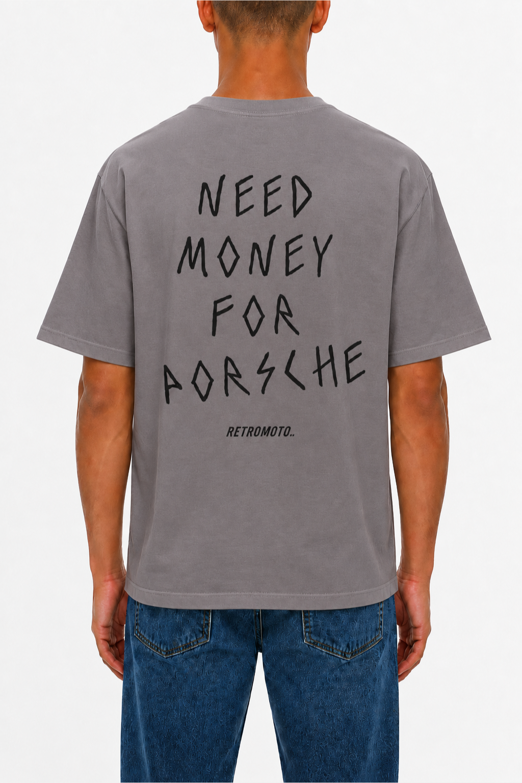 Money For Porsche Tee, Grey