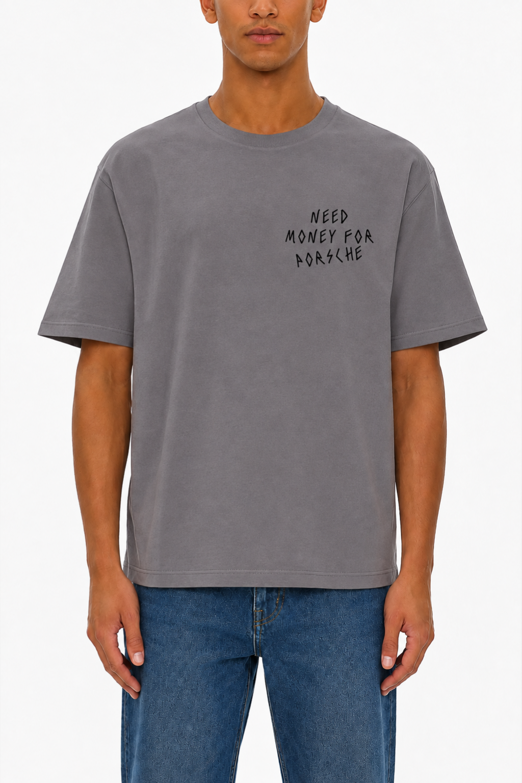Money For Porsche Tee, Grey