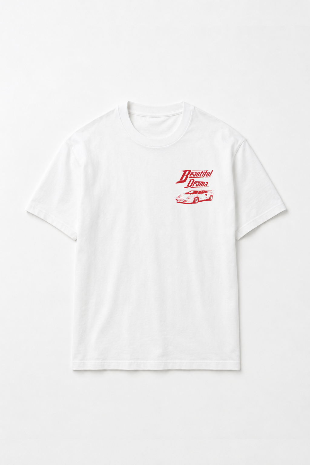 Beautiful Drama Lamborghini Tee, White
