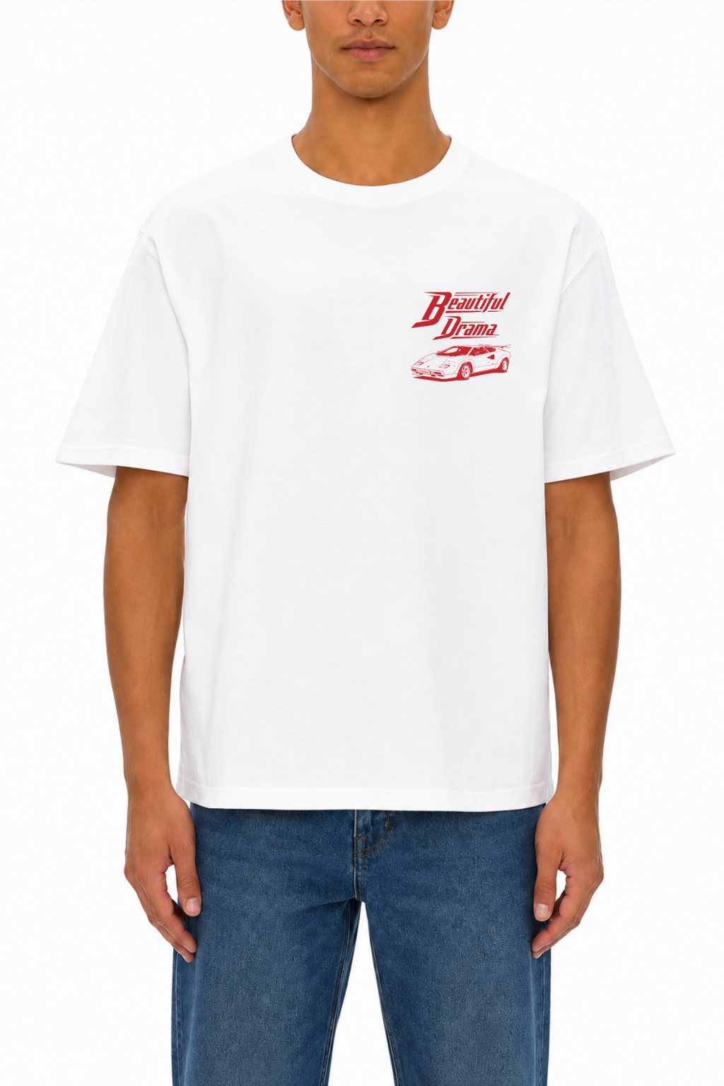 Beautiful Drama Lamborghini Tee, White