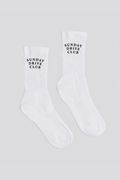 Sunday Drive Club Socks, White